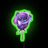 Galaxy-themed neon rose wall decor with vibrant color-changing LED accents.