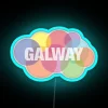 Vibrant LED Galway City Map Decorative Neon Sign in Rainbow Colors
