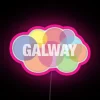 Vibrant Galway-themed decorative LED sign with color-changing RGB lighting effect.