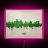Galway Ireland Cityscape at Night with Vibrant Neon Colorful Accents