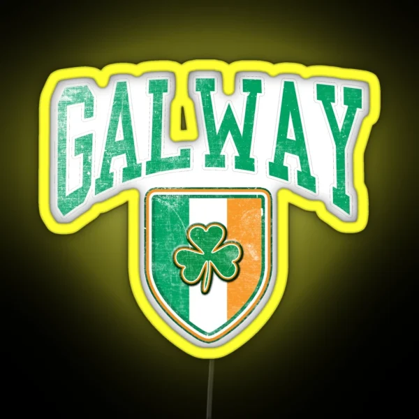 Galway Ireland With Shamrock RGB Neon Sign