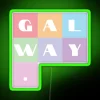 Galway-inspired pastel-colored neon sign in vibrant RGB digital art.