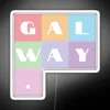 Galway-inspired pastel-colored cityscape in vibrant, electric RGB neon lighting.