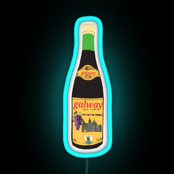 Galway Tonic Wine Buckfast Inspired Illustration For Galway Ireland RGB Neon Sign