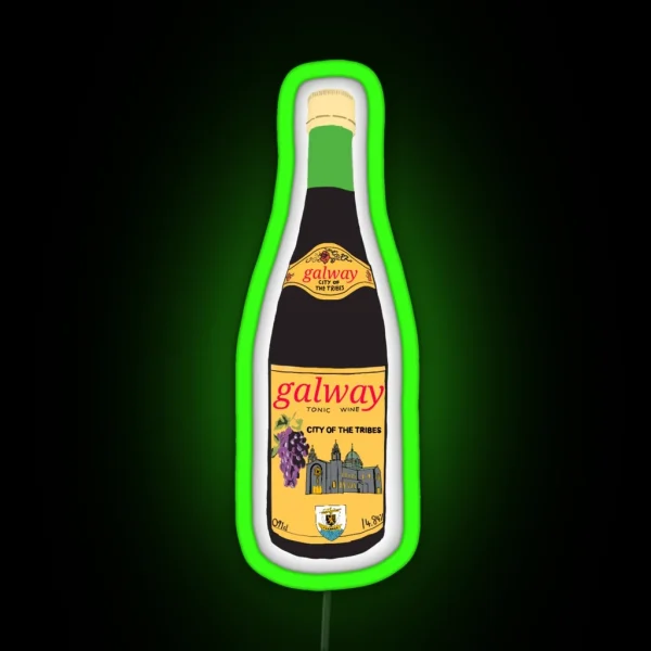 Galway Tonic Wine Buckfast Inspired Illustration For Galway Ireland RGB Neon Sign