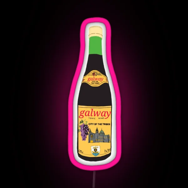 Galway Tonic Wine Buckfast Inspired Illustration For Galway Ireland RGB Neon Sign