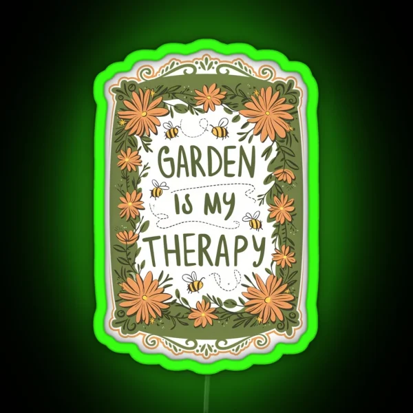 Garden Flowers Bees Ideal Gift For Garden Lover RGB Neon Sign