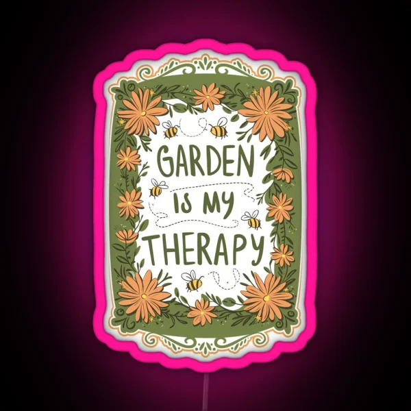 Garden Flowers Bees Ideal Gift For Garden Lover RGB Neon Sign