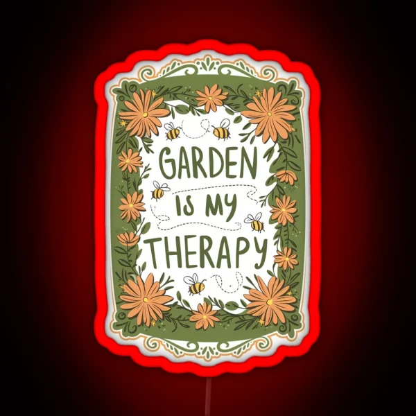 Garden Flowers Bees Ideal Gift For Garden Lover RGB Neon Sign