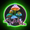 Neon garden decor featuring colorful mushroom design for homes outdoor spaces