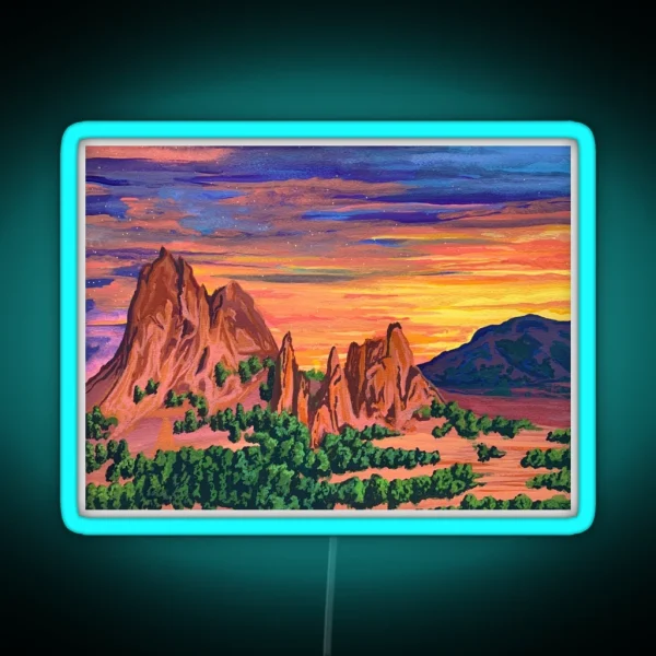 Garden Of The Gods National Monument RGB Neon Sign