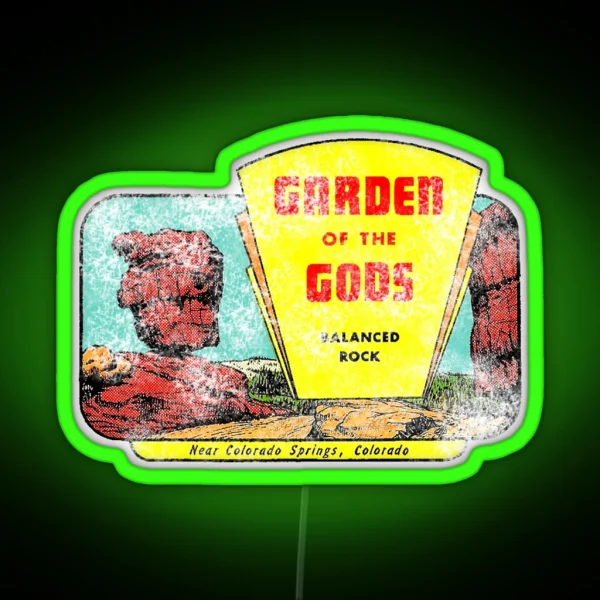 Garden Of The Gods Vintage Travel Decal RGB Neon Sign