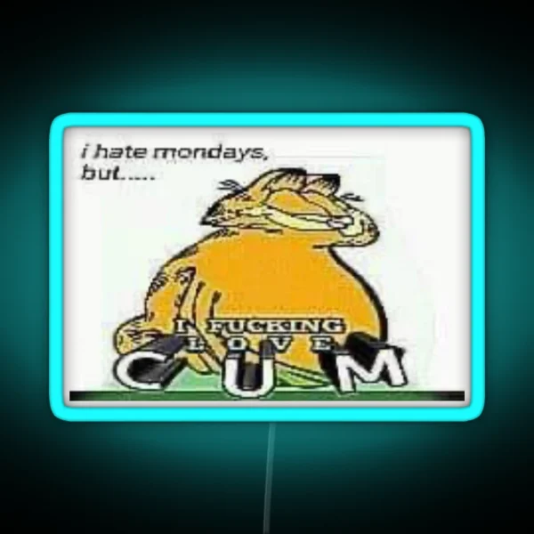 Garfield Coom Meme RGB Neon Sign