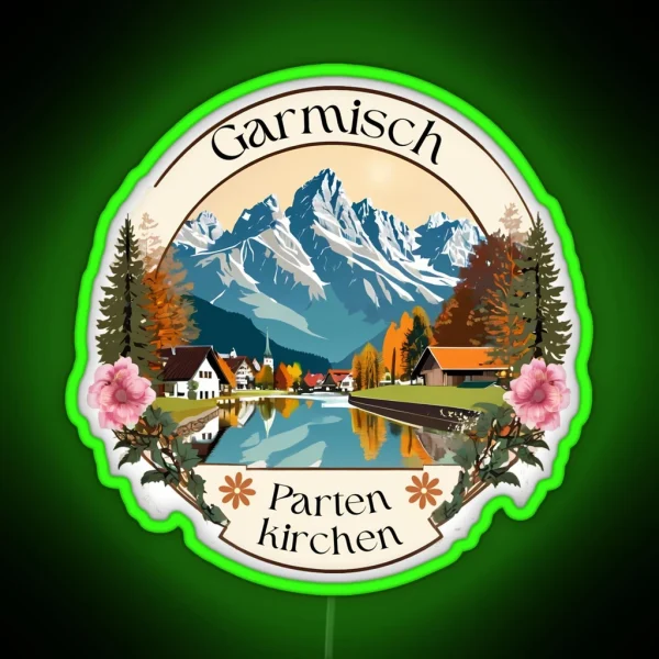 Garmisch Partenkirchen Bavaria Alps Zugspitze RGB Neon Sign