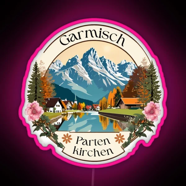 Garmisch Partenkirchen Bavaria Alps Zugspitze RGB Neon Sign
