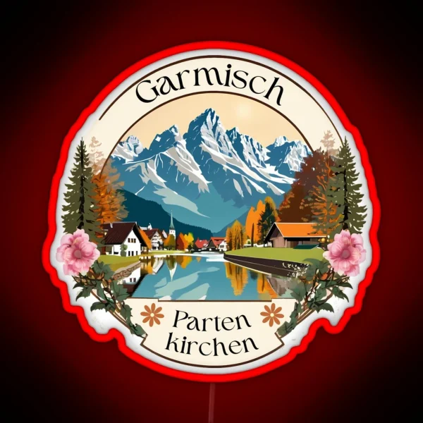 Garmisch Partenkirchen Bavaria Alps Zugspitze RGB Neon Sign