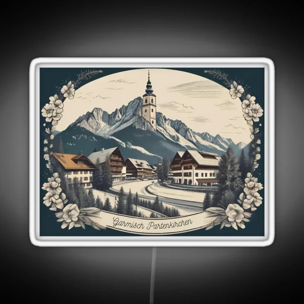 Garmisch Partenkirchen Bavaria Alps Zugspitze RGB Neon Sign