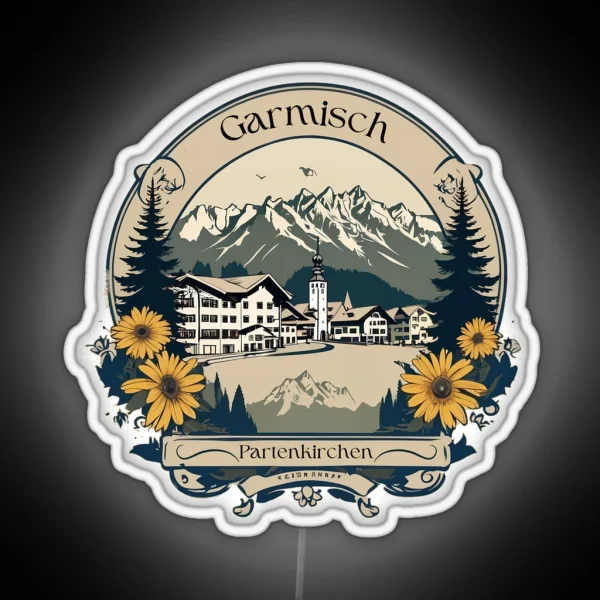 Garmisch Partenkirchen Bavaria Alps Zugspitze RGB Neon Sign