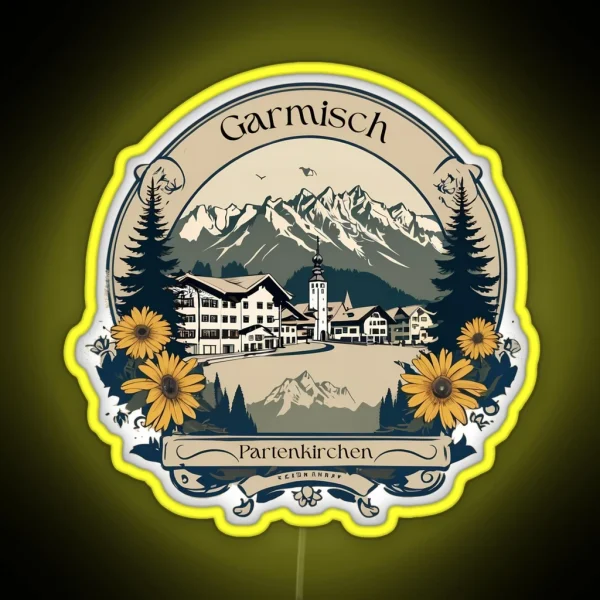 Garmisch Partenkirchen Bavaria Alps Zugspitze RGB Neon Sign