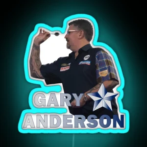 Gary Anderson Throwing RGB Neon Sign