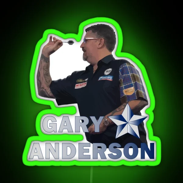 Gary Anderson Throwing RGB Neon Sign