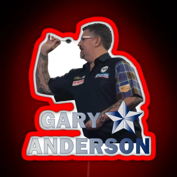 Gary Anderson Throwing RGB Neon Sign