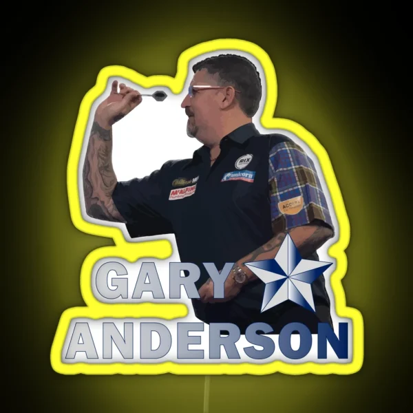 Gary Anderson Throwing RGB Neon Sign