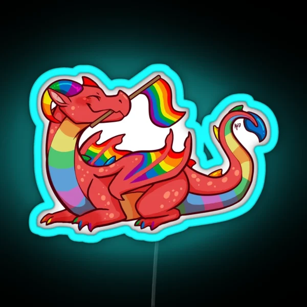 Gay Pride Flag Dragon 1st Edition RGB Neon Sign