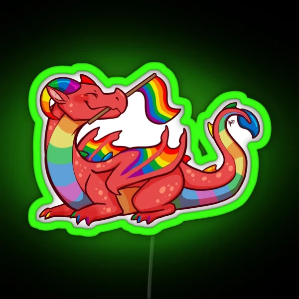 Gay Pride Flag Dragon 1st Edition RGB Neon Sign