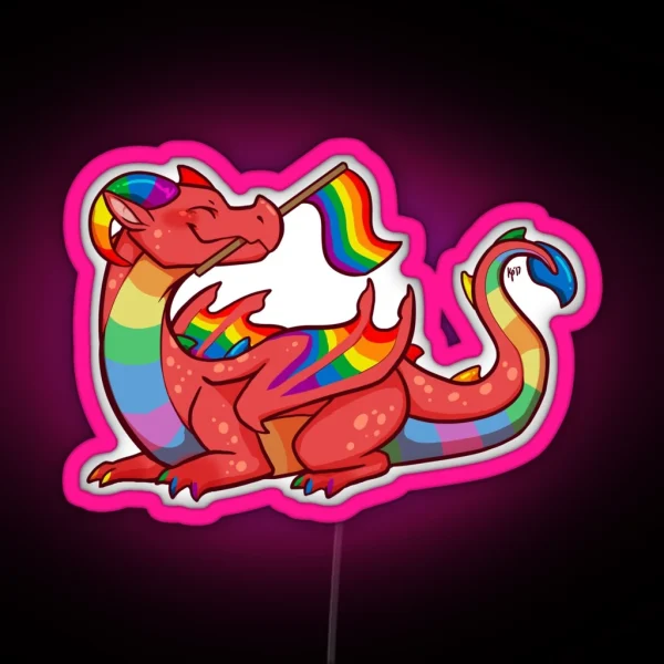 Gay Pride Flag Dragon 1st Edition RGB Neon Sign