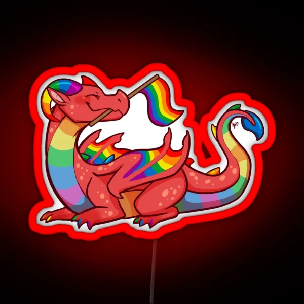 Gay Pride Flag Dragon 1st Edition RGB Neon Sign