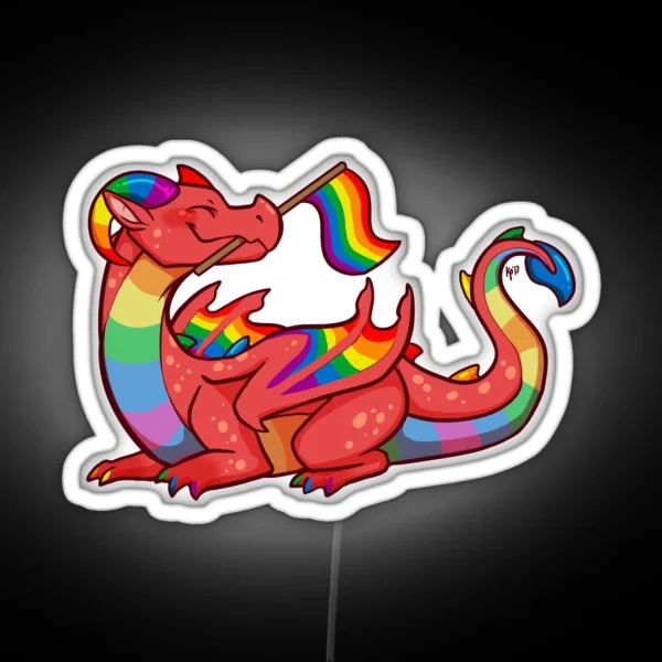 Gay Pride Flag Dragon 1st Edition RGB Neon Sign