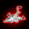Japanese-inspired okami neon signs illuminate home decor with vibrant colors.