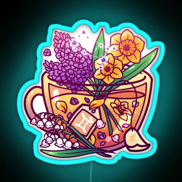 Gemini Zodiac Teacup RGB Neon Sign