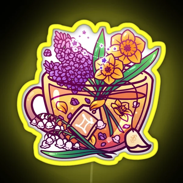 Gemini Zodiac Teacup RGB Neon Sign