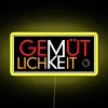Vibrant Gemütlichkeit-inspired Milwaukee Neighborhood Color-Changing LED Sign for Kids
