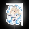 Vibrant Neon Sign Featuring Genshin Impact's Barbara Character Design