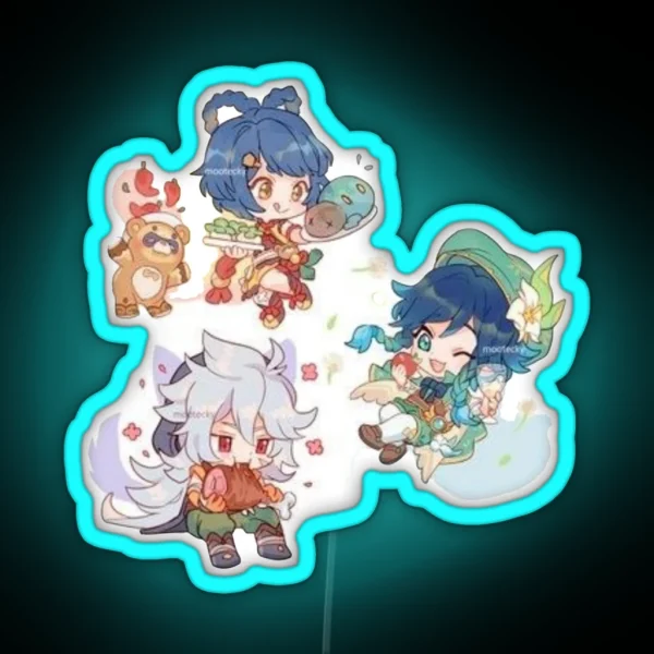 Genshin Impact Characters RGB Neon Sign
