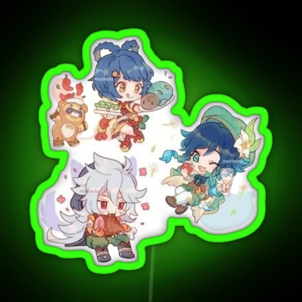 Genshin Impact Characters RGB Neon Sign