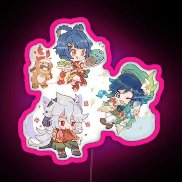 Genshin Impact Characters RGB Neon Sign