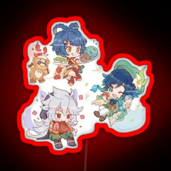 Genshin Impact Characters RGB Neon Sign