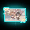 Genshin Impact Inspired Neon Sign with Childe and Zhongli Character Art