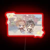 Genshin Impact Chibi Character Neon Sign Featuring Childe and Zhongli
