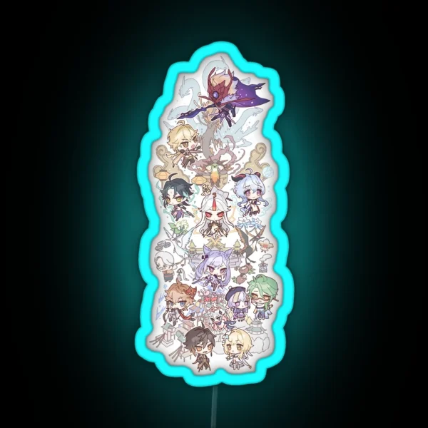 Genshin Impact Chibi Assemble Ultra RGB Neon Sign