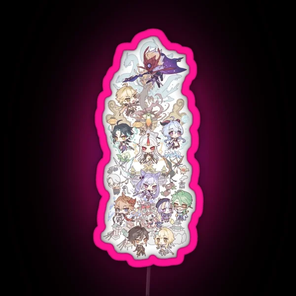 Genshin Impact Chibi Assemble Ultra RGB Neon Sign