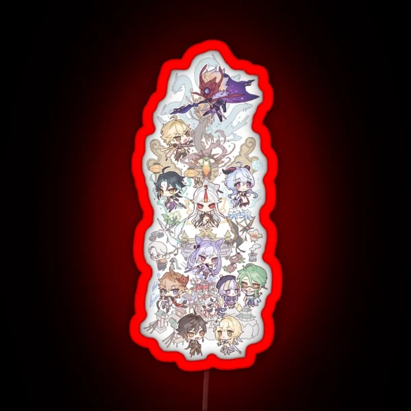 Genshin Impact Chibi Assemble Ultra RGB Neon Sign