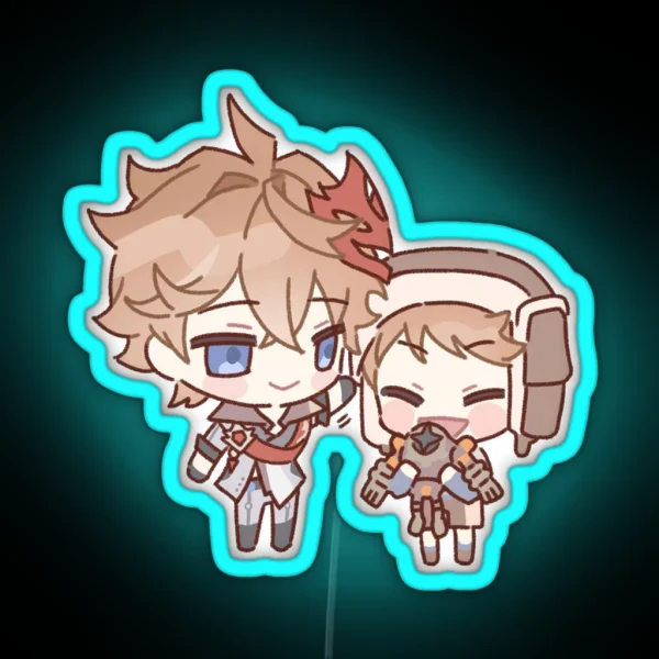 Genshin Impact Chibi Childe RGB Neon Sign