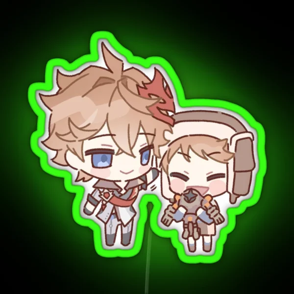 Genshin Impact Chibi Childe RGB Neon Sign