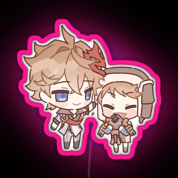 Genshin Impact Chibi Childe RGB Neon Sign