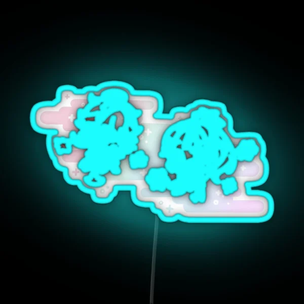 Genshin Impact Chibi Kazhuha And Ayaka RGB Neon Sign